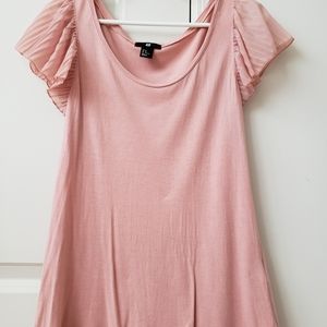 Dusty Rose Pink ❤️ Flutter Sleeve Top Tee Adult Size XSmall or Junior Girl 14-16